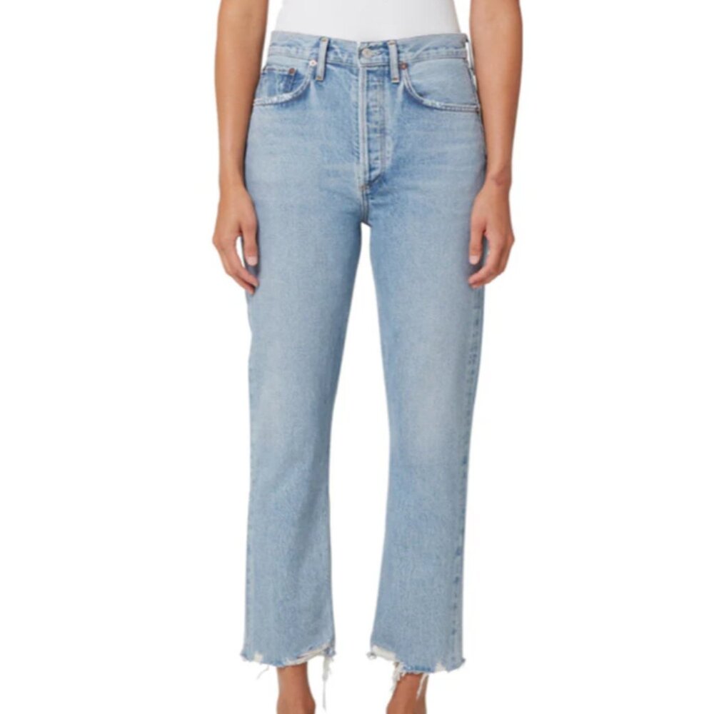 AGOLDE RILEY HIGH RISE STRAIGHT CROP IN CURIO NWT